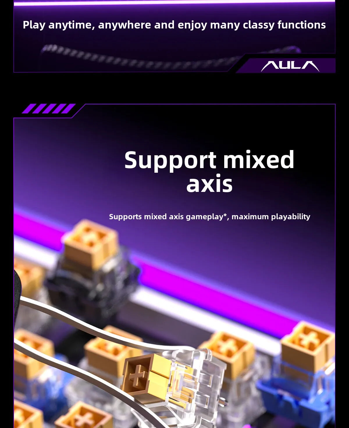 AULA HERO84 HE Magnetic Switch Wired Mechanical Keyboard RGB Music Rhythm 8K Return Rate Keyboard Computer Accessorie for Gamer