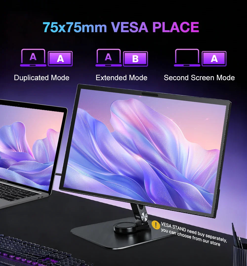 Touch Portable Monitor 17.4 Inch 2.5K 2560x1600 Second Screen USB-C HDMI Travel Monitor for Laptop Mac PC Xbox PS4/5 with Stand