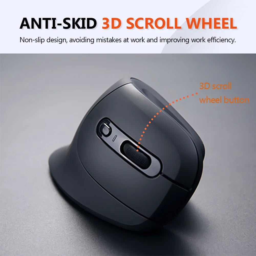 DAREU Ergonomic Vertical Wireless Mouse 2.4Ghz Optical Skin 6 Buttons Comfortable Gaming Mice with Adjustable DPI For Computer