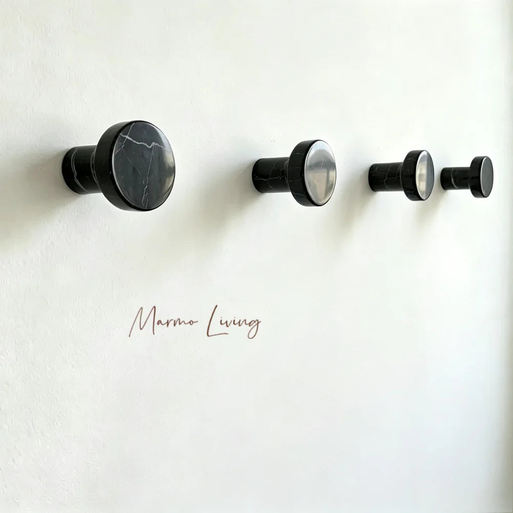 Natural Marble Coat Hook Italian Luxury Entryway Wall Hook Door Handle Marble Knob Designer Villa Creative Home Decor