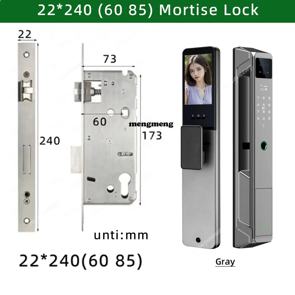 RAYKUBE 21-language Voice Camera Palm Vein Smart Fingerprint Lock Face Recognition Digital Lock With Video Call P85