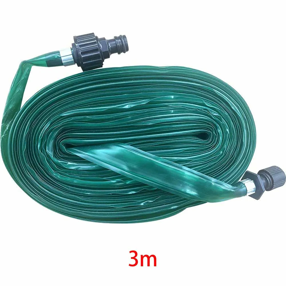 3m teal drip irrigation hose with connectors and adjustable nozzle