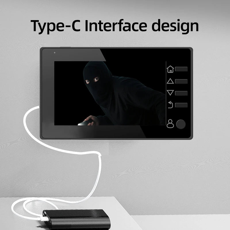 Danmini 4.3'' Electric Peephole 1MP 120° Wide-angle Security Camera Photograph Digital Cat Eye Doorbell Night Vision Door Viewer