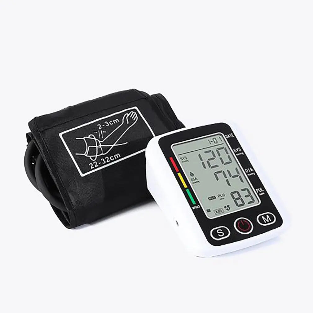 Automatic Digital Arm Blood Pressure Monitor Tonometer Meter Sphygmomanometer LCD Portable Health Care Pulse Meter BP Monitor