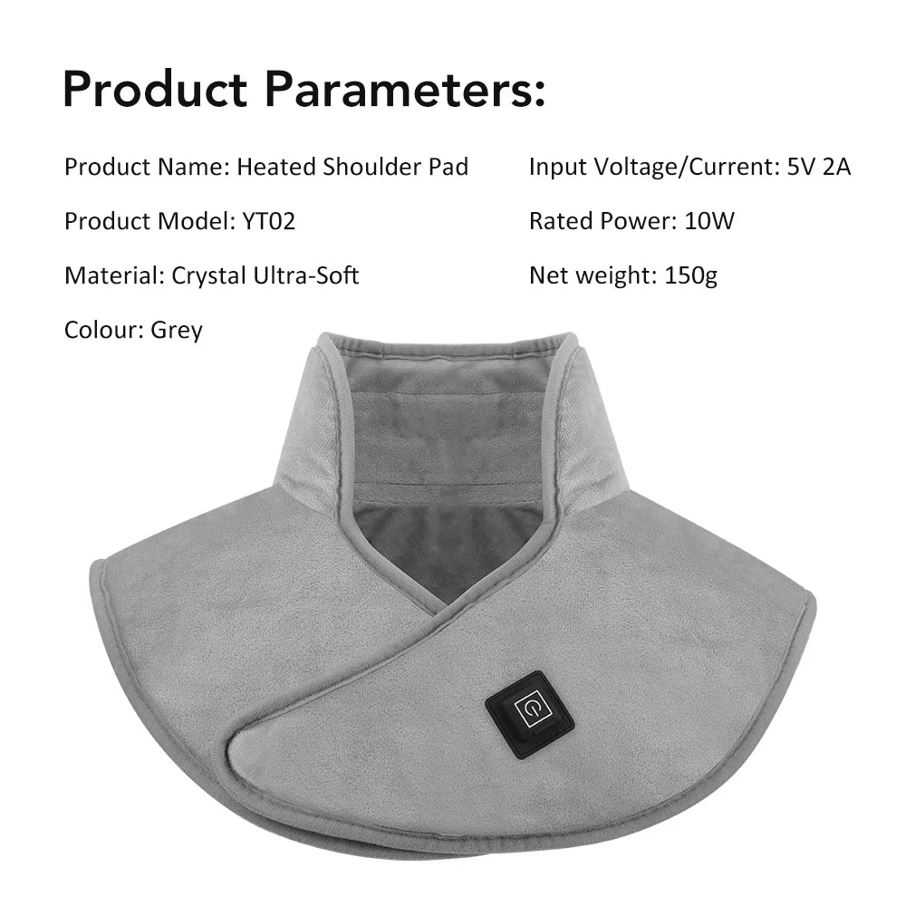 Electric Heating Neck Shoulder Massager - USB Rechargeable Cervical Pad Fascia Gun Tidesmit