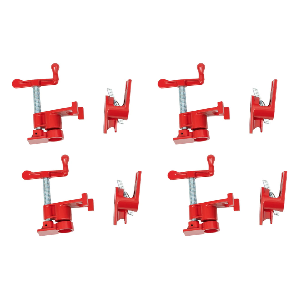 4 Pack Iron Woodworking Clamps,Heavy Duty Cast Iron Quick Release Bar Clamps, Wood Gluing Pipe  3/4" Pipe Clamp Set