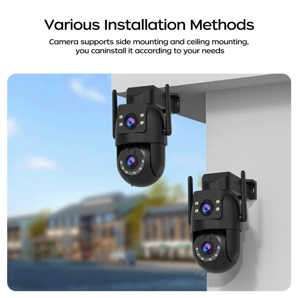 Jooah 4K 8MP Outdoor Surveillance Camera Dual Lens 5G Wifi IP Camera HD Full Color Night Vision CCTV Video Home Security Cameras