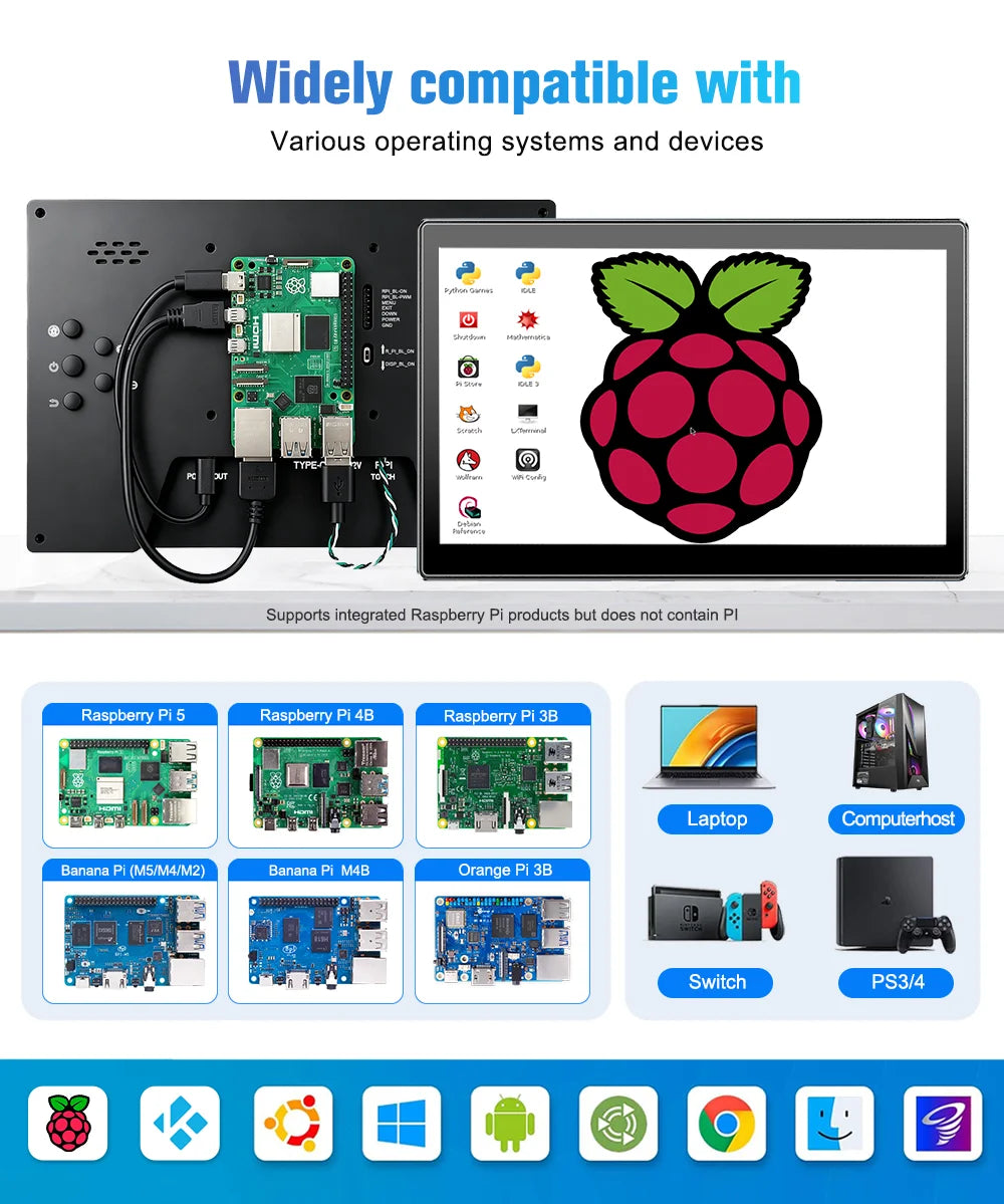 FORZOLA Raspberry Pi Screen 10.1 Touchscreen Monitor 1920x1200 HDMI Monitor IPS Display Free-Driver for Raspberry Pi 5/4/3/2 Win