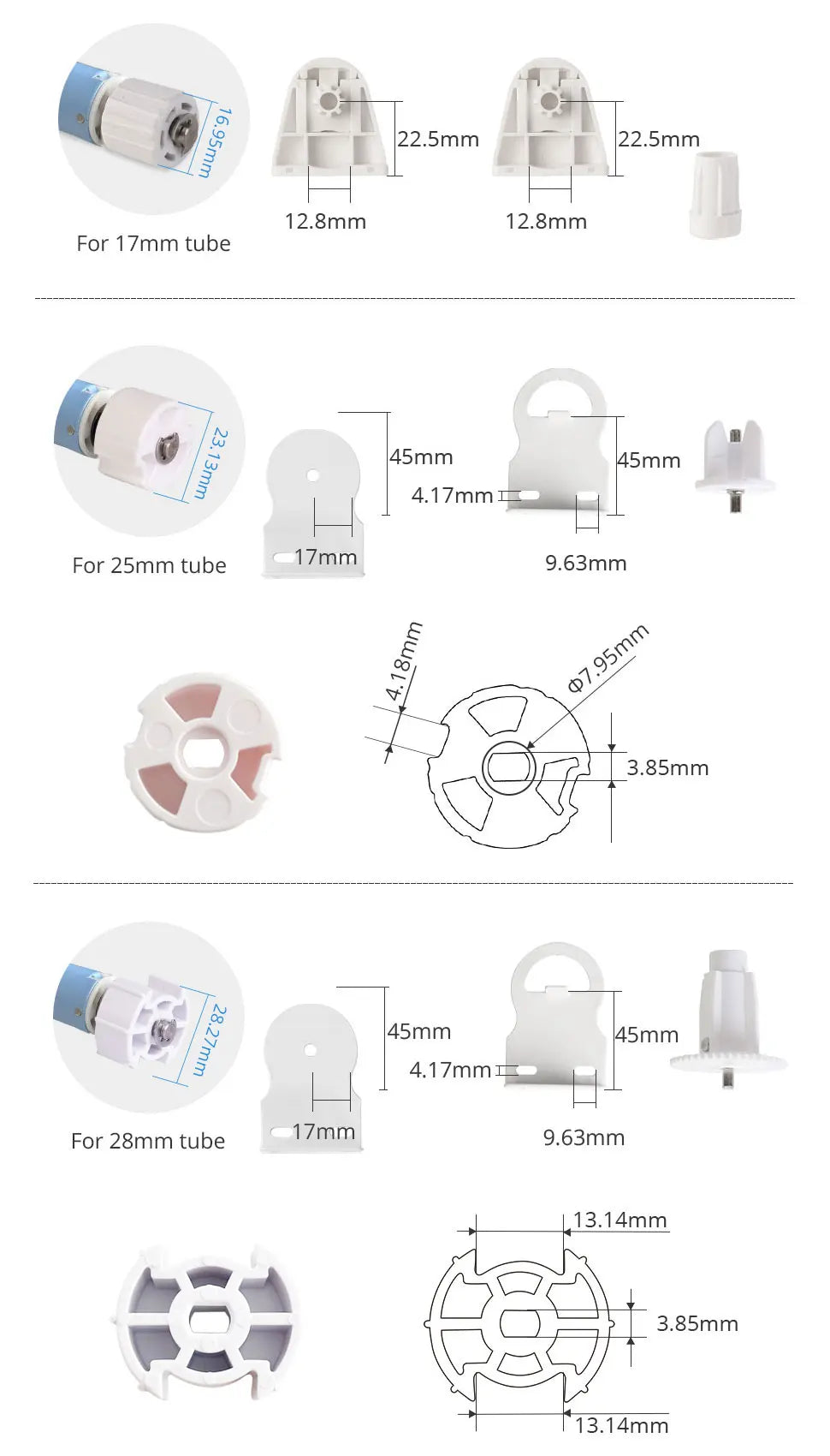 Tidesmit 28mm Smart Roller Shade Motor - Matter Over WiFi Compatible Tidesmit