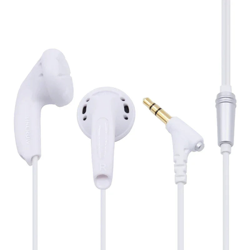 Wired HiFi Earbuds with Mic – Tidesmit Flat Head In-Ear Headphones White no mic Tidesmit