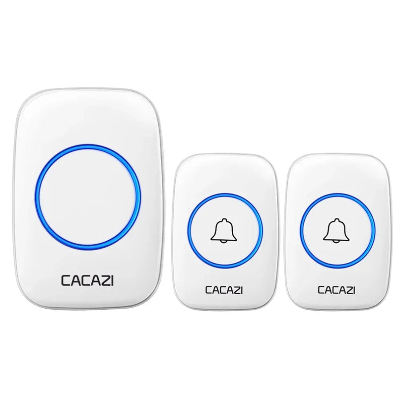 CACAZI 36 music 110DB 300M Wireless Doorbell Waterproof Remote Battery powered Smart Door Bell Battery 1  2 Button 1 2  Receiver