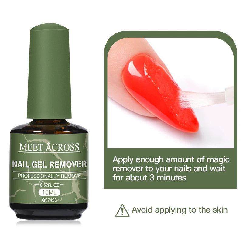 Nail Gel Polish Remover 15ml - Fast UV Soak Off Gel Solution Permanent Makeup Machines Tidesmit