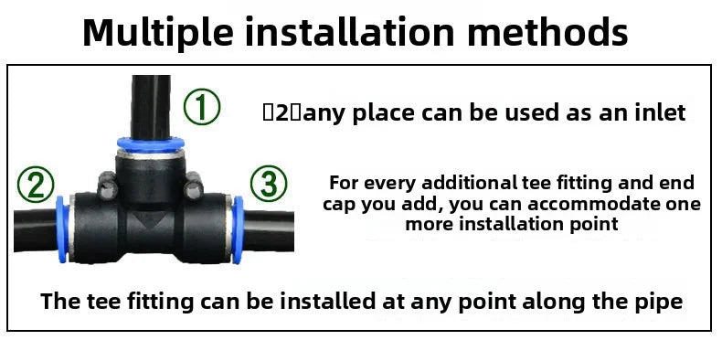 8mm PE Pipe Universal Automatic Irrigation Sprinkler Kit Rotating Copper Nozzle Watering Irrigation Patio Misting Cooling System
