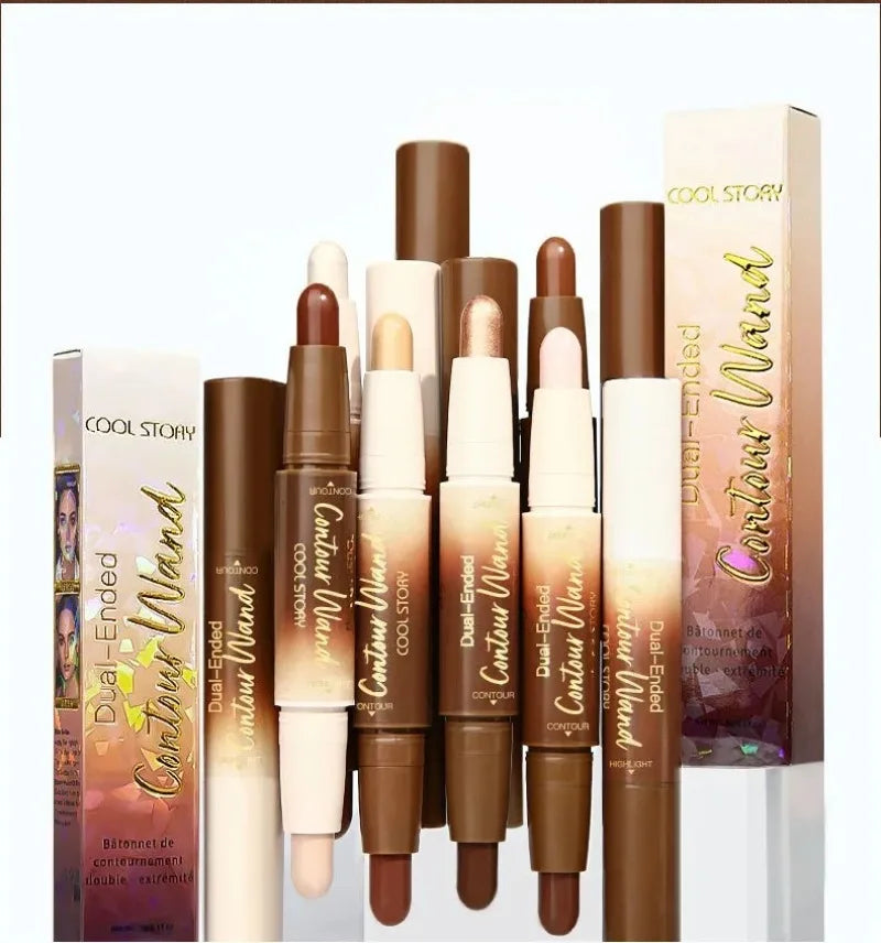 Tidesmit waterproof double-ended contour stick showing cream texture for full coverage face makeup highlight shadow