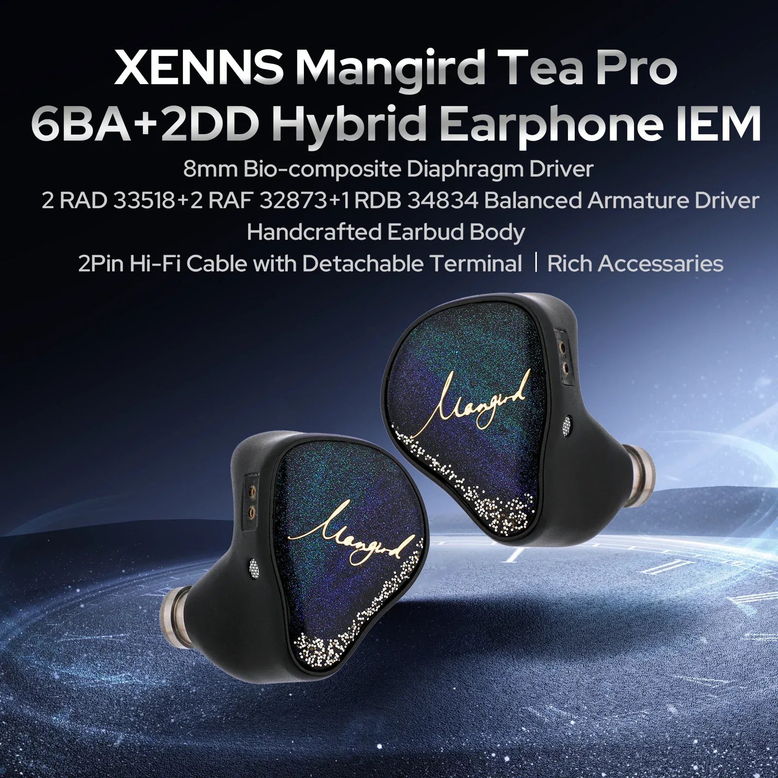 Xenns Mangird Tea Pro 8-Driver Hybrid HiFi Wired Earphones | Tidesmit Tidesmit