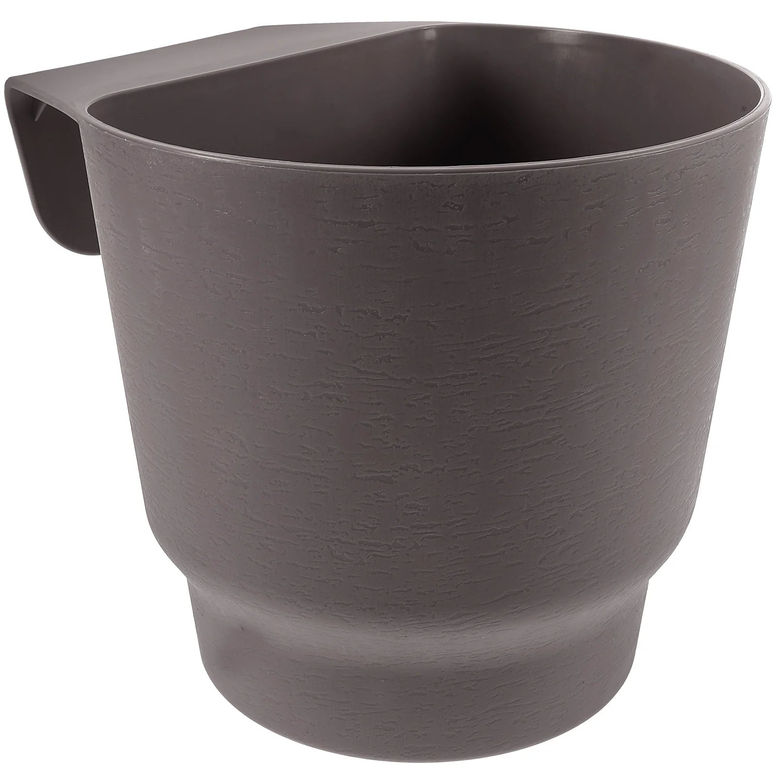Round Black Thickened Plastic Hanging Plant Pot Railing Flower Planter Balcony Wall Decorative Flowerpot Garden Supplies