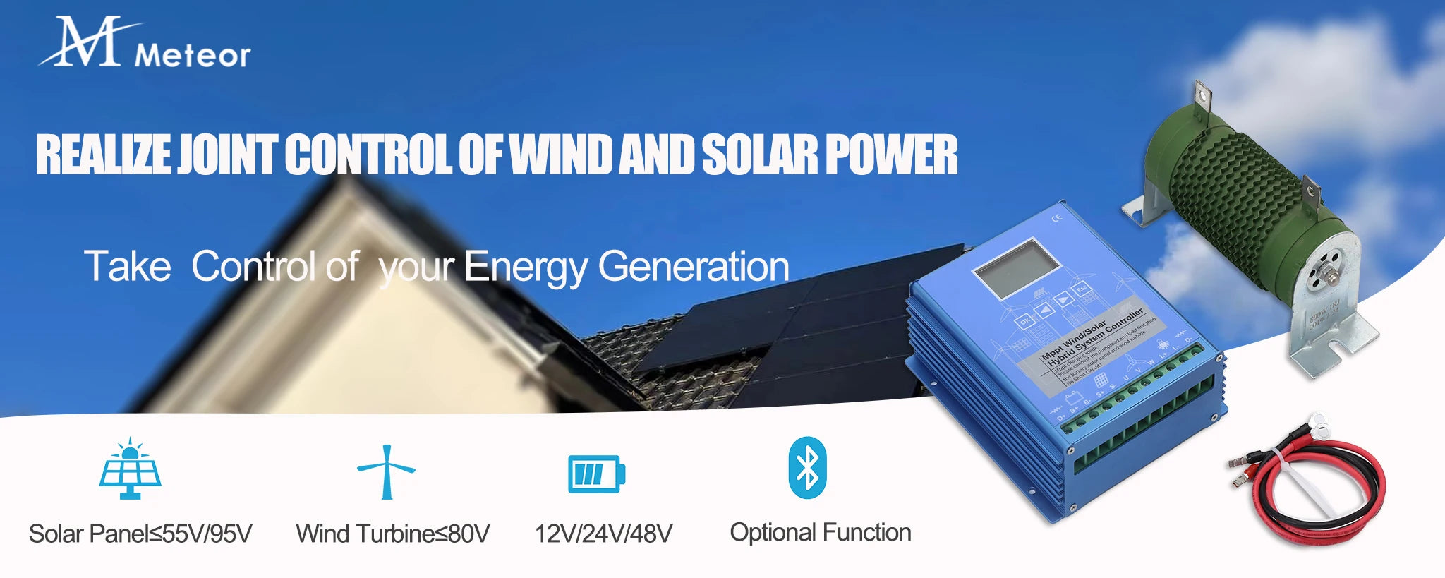 MPPT Wind Solar Hybrid Charge Controller Wind 3000W & Solar 3000W 12/24V/48V Automatic Hybrid Controller With Dump Load Resistor