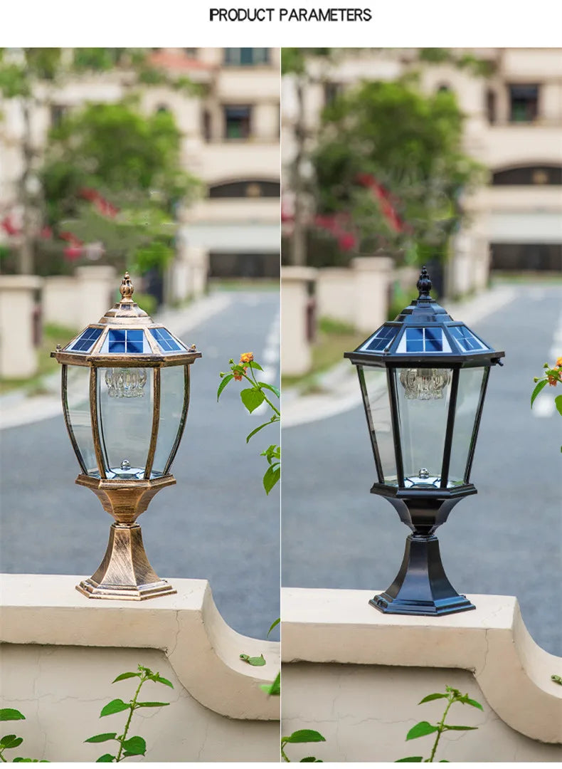Solar LED Light Outdoor Lamp Pillar Light Solar Panel Spotlights Garden Decoration Outdoor Street Wall Sconce Lamp Sunlight