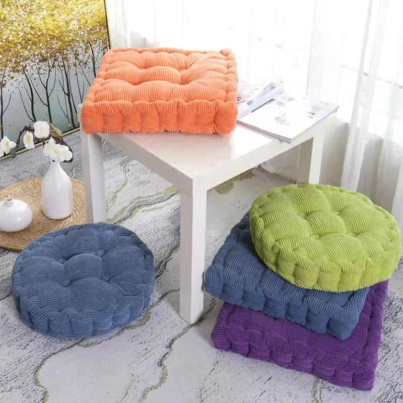 Meditation Floor Square Round Pillow For Seating Tufted Thick Pad Corduroy Cushion For Yoga Balcony Chair Seat Cushions Blue