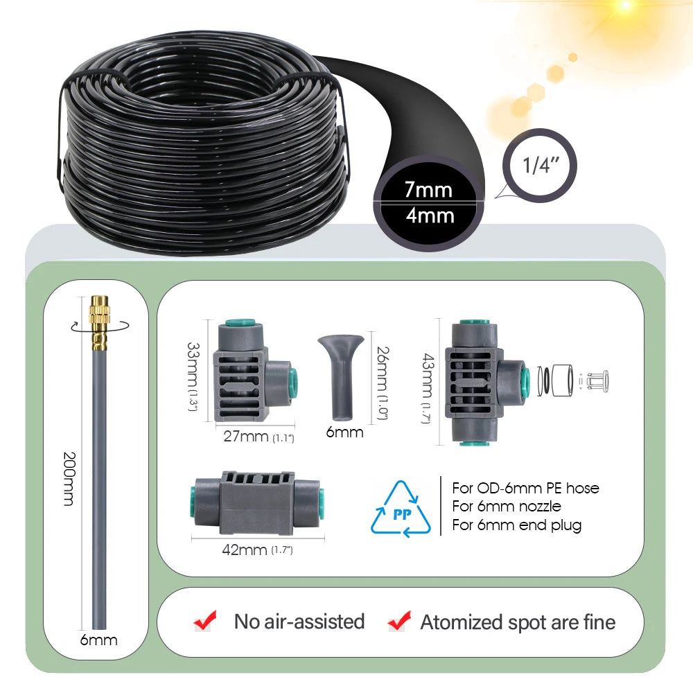 Gardening Dual-Way Independent Control Irrigation Timer Mist Cooling Kit Custom DIY Watering Schedule Quick Connect Accessories