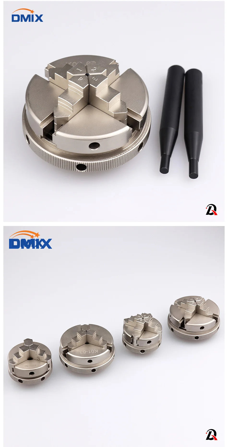 DMIX K01-50 K01-63 K02-50 K02-63 4 Jaw Self-Centering 3 Jaw Self-Centering Manual Scroll Mini Wood Lathe Chuck