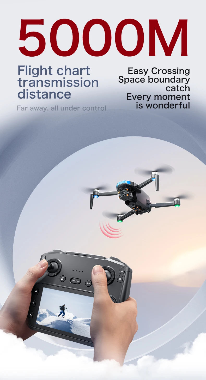 4K Camera Drone With 3-Axis Gimbal GPS - Foldable Aerial Quadcopter Tidesmit