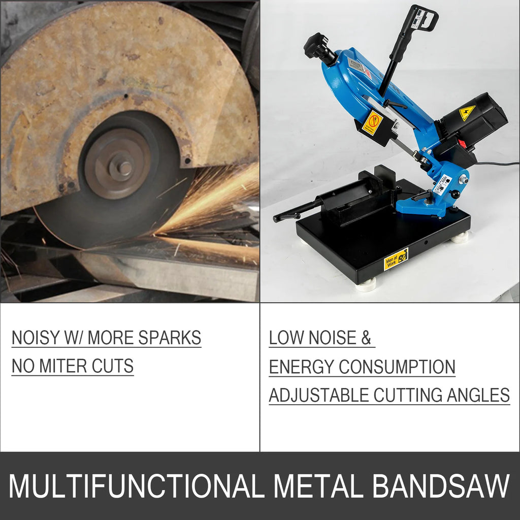 SucceBuy BS-85 Benchtop Portable Metal Bandsaw 1KW for Cutting Wood Glass Fiber Plastic Woodworking Blade Speed 40-88MPM