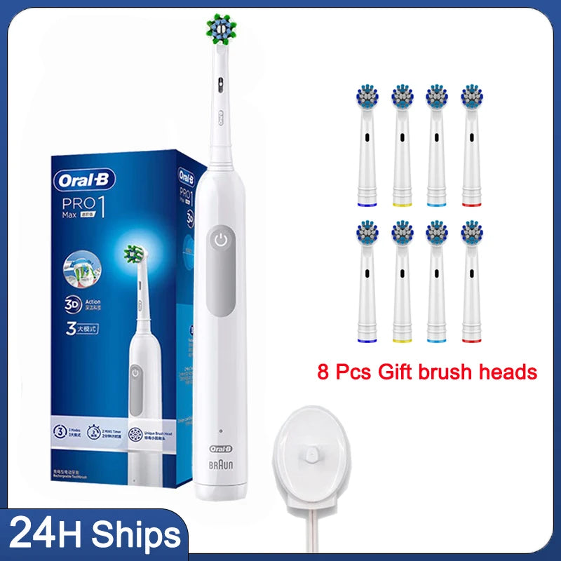 Oral B Sonic Electric Toothbrush Rechargeable 3D Rotating Tooth Brush 14 Days Long Battery Life 2Mins Smart Timer Pro600 Pro1Max
