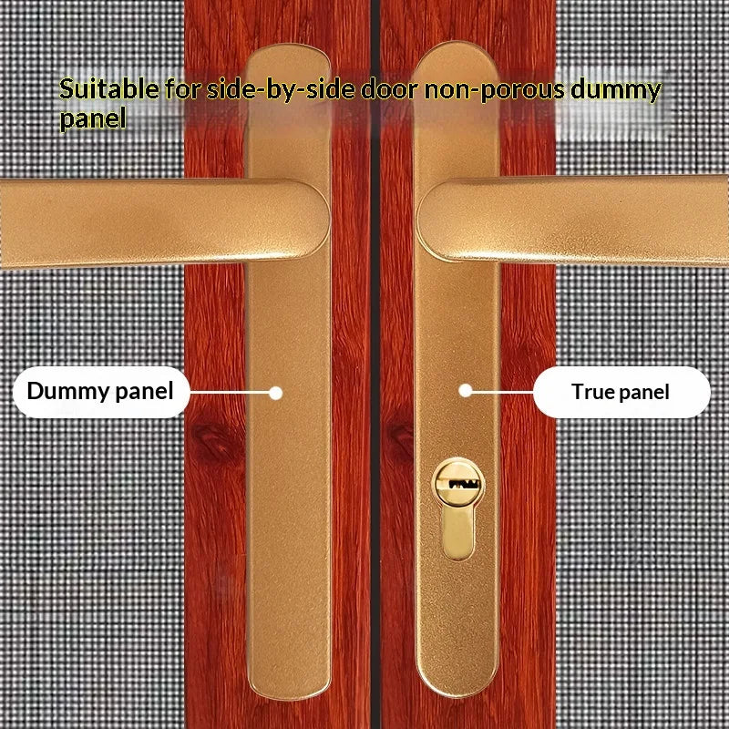 Thermal‑Break Aluminum Swing Door Ultra‑Thin Handle Lock for Aluminum Alloy Double Door Diamond‑Mesh Screen Door Hardware