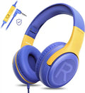 Kids Wired Headphones with Microphone - Foldable Over-Ear Tidesmit Purple Tidesmit