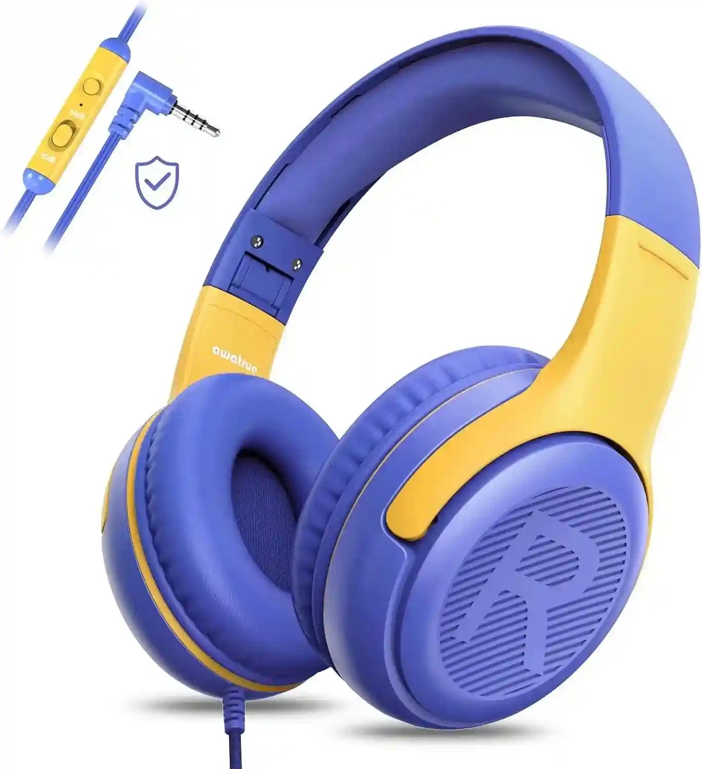 Kids Wired Headphones with Microphone - Foldable Over-Ear Tidesmit Purple Tidesmit