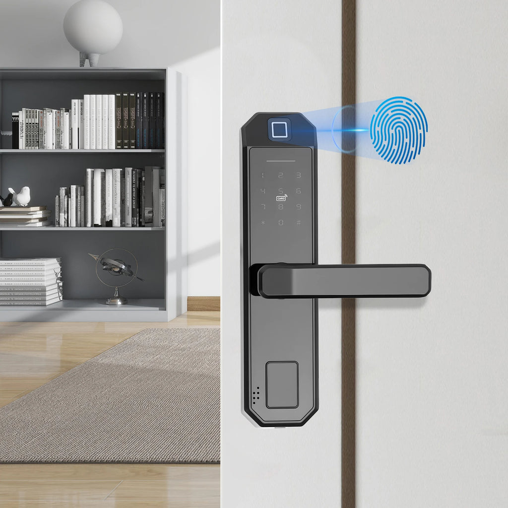 Smart Door Lock Fingerprints passwords 4 Unlock Methods 15 Month Battery  200 User Capacity for Home Office Apartment Security