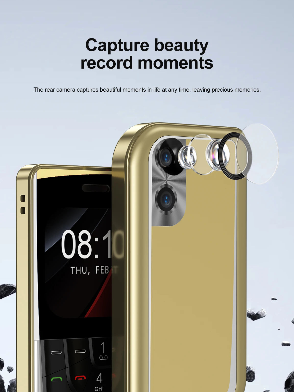 SERVO V10 Card Phone 2.01" Display 2G GSM Dual SIM Standby MP3/MP4 Magic Voice Speed Dial Torch Button Small Cellular Telephones