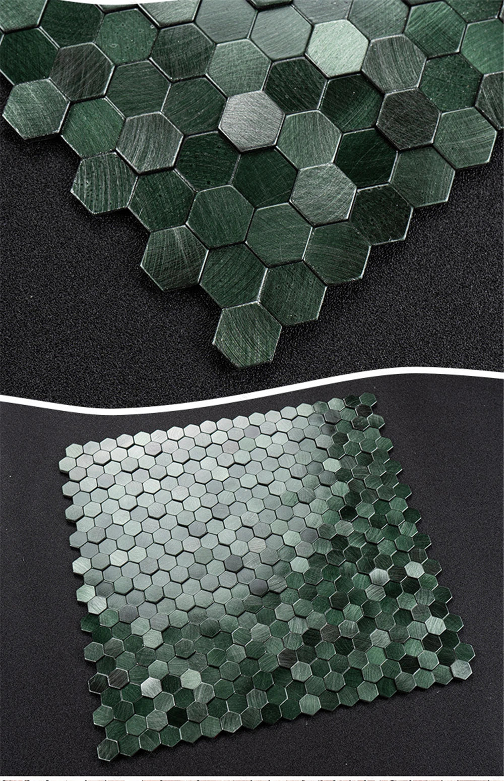 Luxury Metal Stainless Steel Wall Mosaic 3D Bathroom Mosaic Tile Aluminum Hexagon Mosaic Background Wall Sticker Self-adhesive