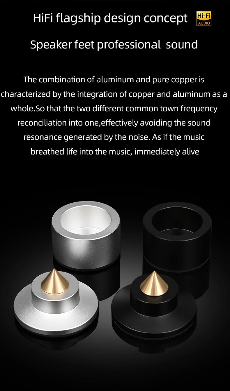 ERUMPENT 4 PCS Hi-end Speaker Spike Stand Foot Pads Adjustable Audio Speakers Shock-absorbing Feet Pegs for Sounds CD  Amplifier