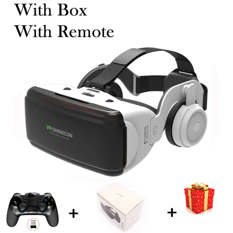 VR Headset for Smartphones | 3D Immersive Reality Smart Glasses Headphone Remote C Tidesmit