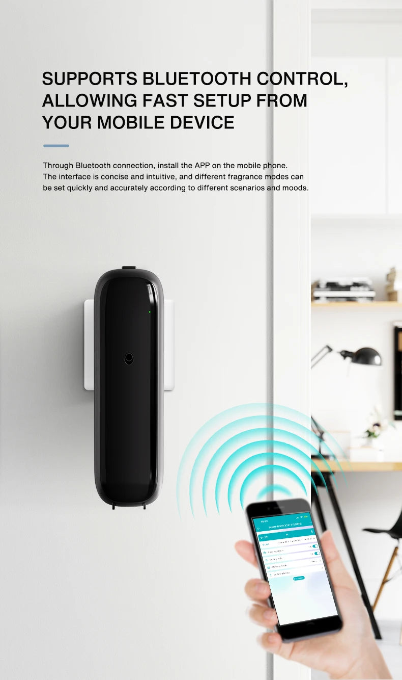 Smart Aroma Diffuser Essential Oil Electric Machine 100ml Waterless Bluetooth Control Scent Smell Device for Hotel Home Bathroom