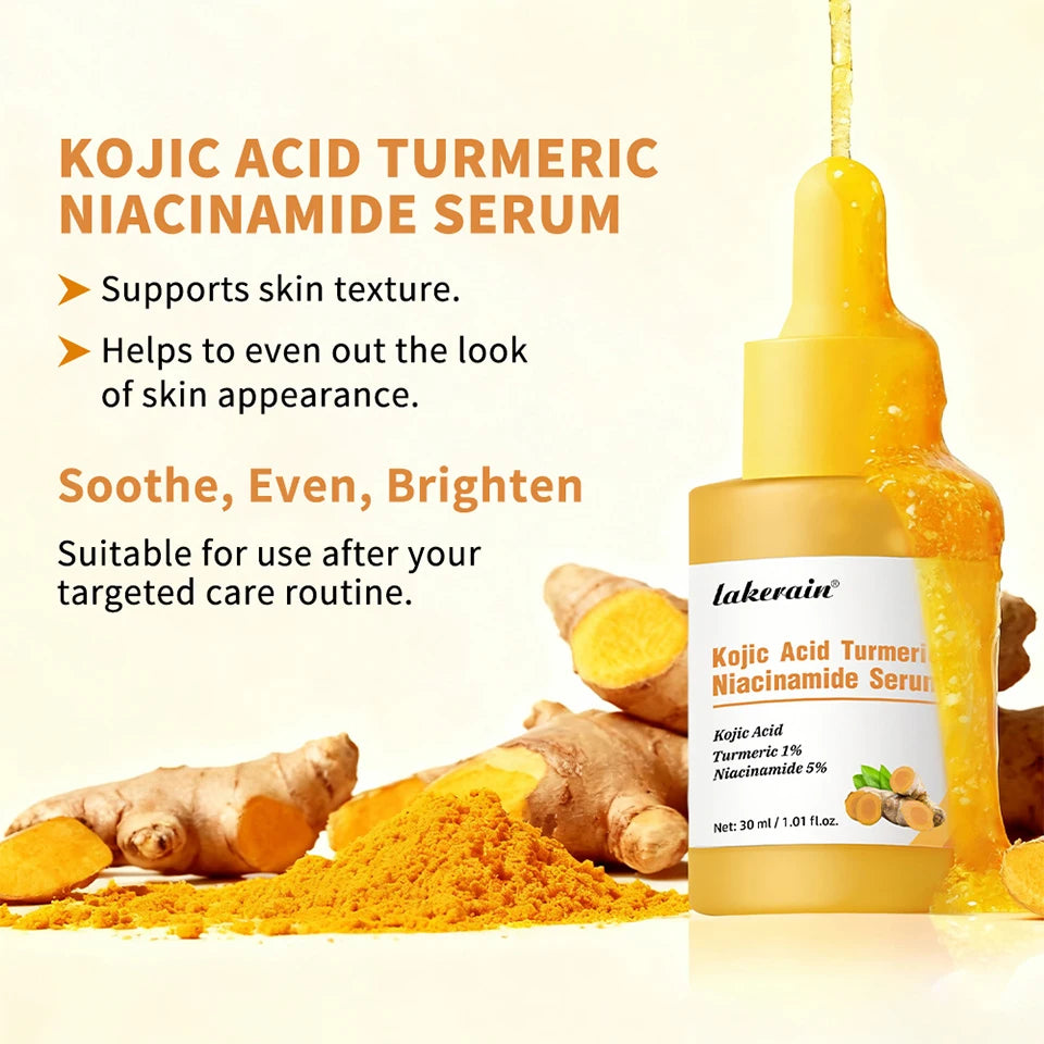 Kojic Acid Turmeric Serum Niacinamide Glow Capsules Brightening Hydration Balancing Skin Barrier Soothing Troubled Facial Care