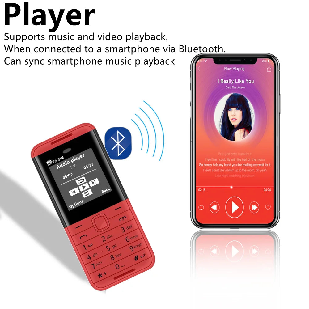 SERVO BM5310 Small Cell Phone 3 SIM Card 1.3" Screen Mini Mobile Phones Auto Call recorder Bluetooth dial Speed dial Cellphones