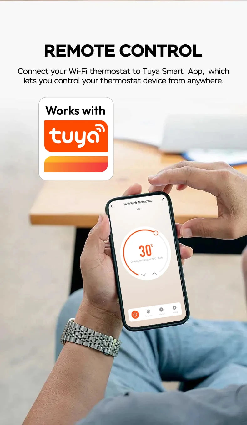 TUYA WiFi Smart Knob Thermostat  Floor Heating Water Gas Boiler Home Room Programmable Temperature Controller Alexa Google Home