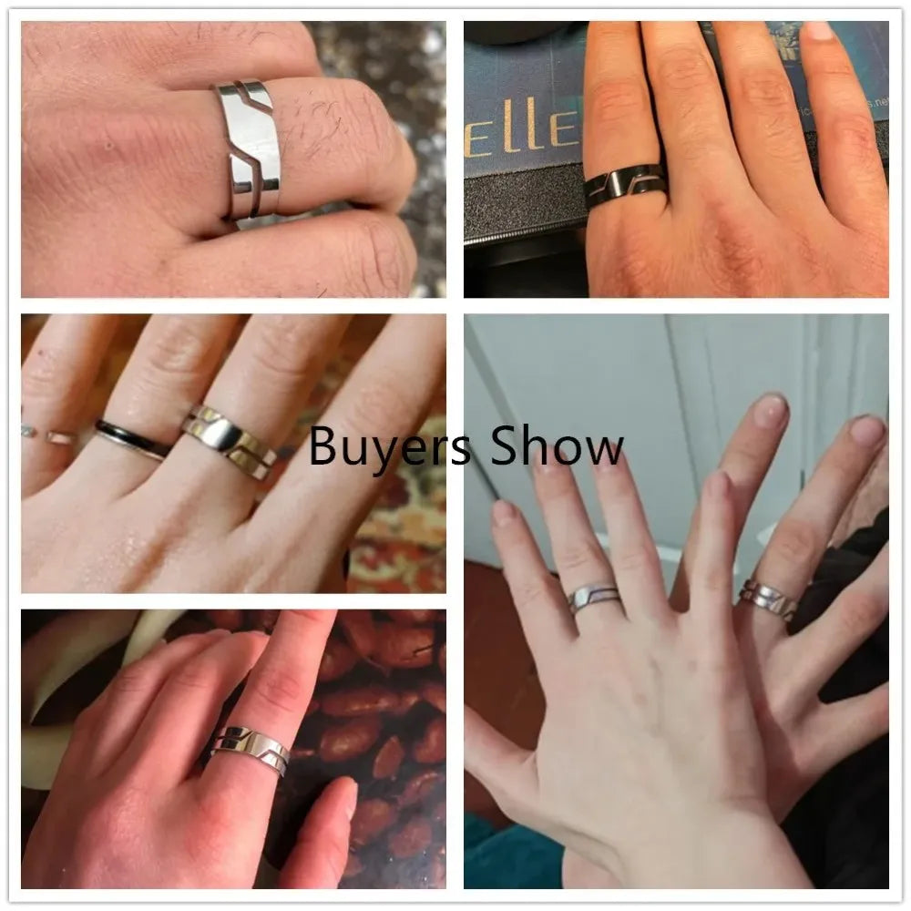 Stainless Steel Couple Health Monitor Rings - Durable Wellness Wearable Tidesmit