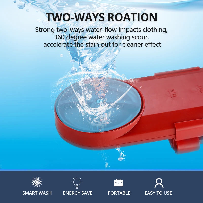 Tidesmit portable mini washing machine showing side profile for digital timing and rotation settings view 3