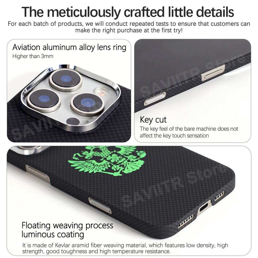 iPhone 16 Pro Max Carbon Fiber Magnetic Case Blue Mag - Slim Drop Protection Tidesmit