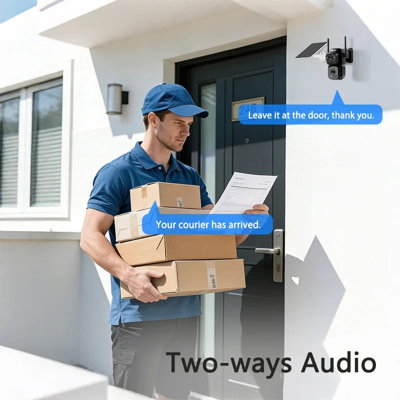 SZSINOCAM 2PCS Dual Lens Solar WiFi Camera Outdoor Security 24h Record Built in Battery Solar Panel Wireless Cam Alarm