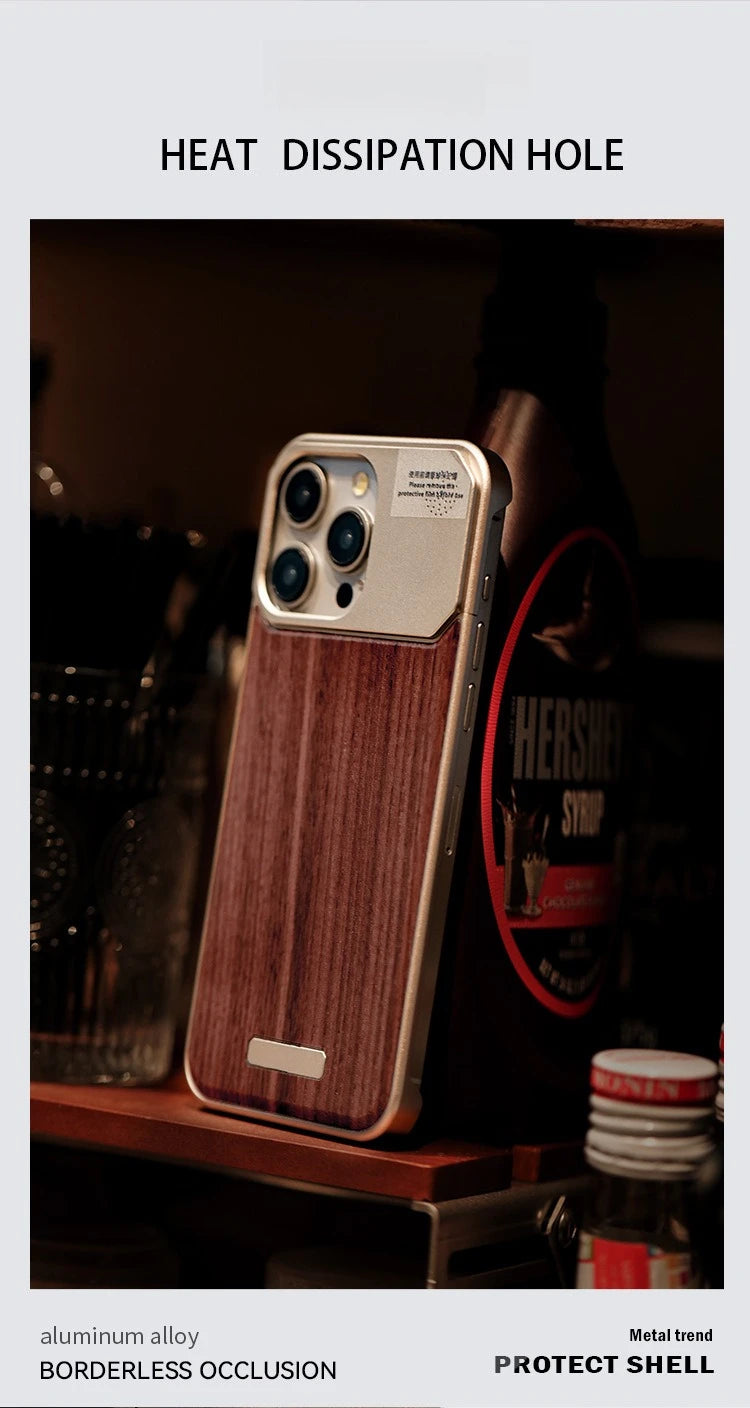 iPhone 16 Pro Max Magnetic Wood Case with Aluminum Frame | Tidesmit Tidesmit