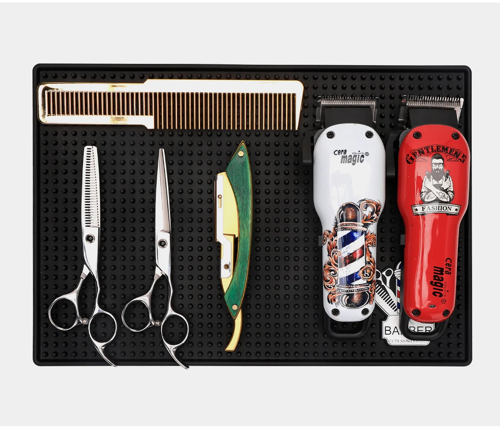 Barber Station Mat | Non-Slip Heat-Resistant Hair Tool Organizer Massage Chairs Tidesmit