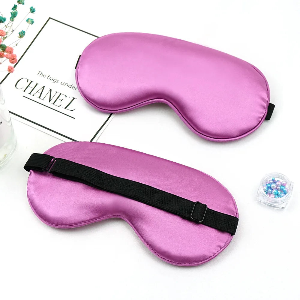 Eye Sleep Mask Eyepatch Striped Imitated Silk Eye Cover Travel Relaxing Sleeping Aid Blindfold Cartoon Sleeping Mask Eyepatch