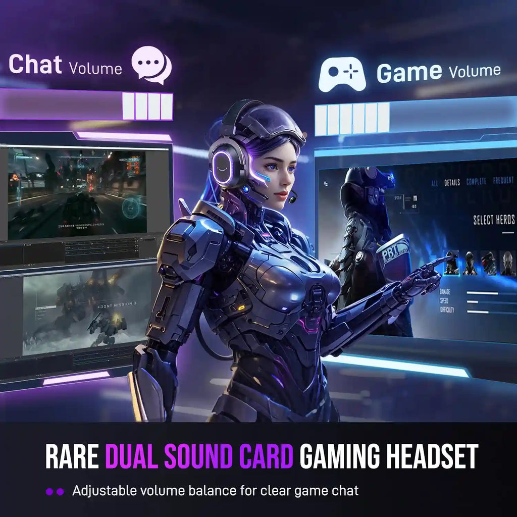 RGB Gaming Headset with 7.1 Surround Sound and Detachable Microphone (H13) Tidesmit