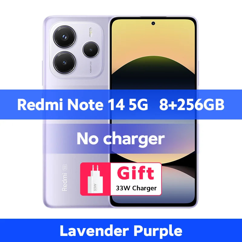 Xiaomi Redmi Note 14 5G Smartphone Global Version NFC 108MP 128GB/256GB ROM Camera MTK Dimensity 7025-Ultra 45W Turbo Charging