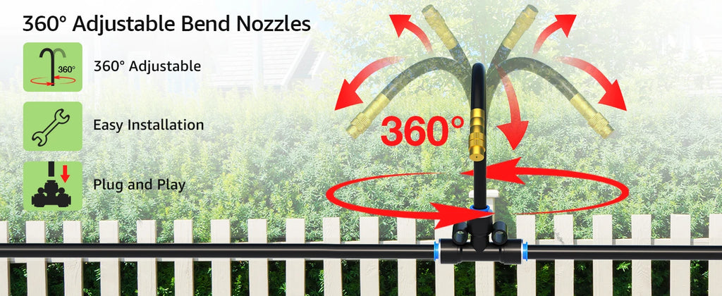 Drip Irrigation System 100FT 1/4" 2026-Upgrade Garden Sprinkler Kit With 16PCS 360° Adjustable Automatic Misting Watering System